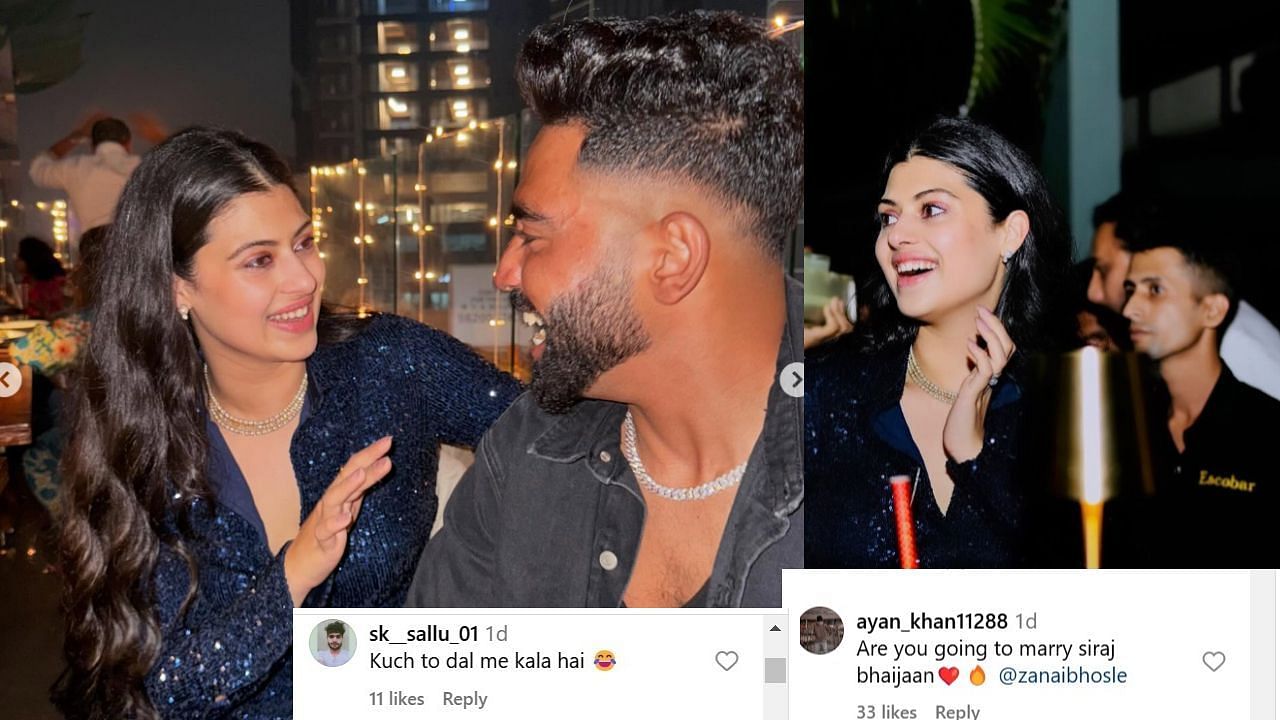 जनाई भोसले की पोस्ट पर फैंस ने किए कमेंट जनाई भोसले और मोहम्मद सिराज के लिए कही बड़ी बात (photo credit: instagram/zanaibhosle)
